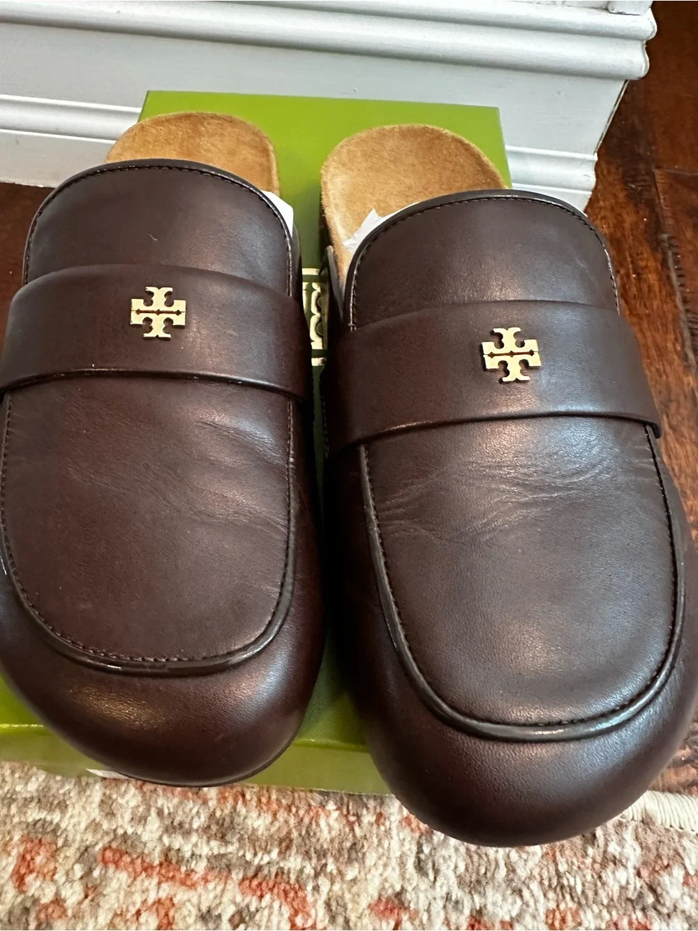 Tory Burch | Dark Brown Leather Mule with Gold Logo